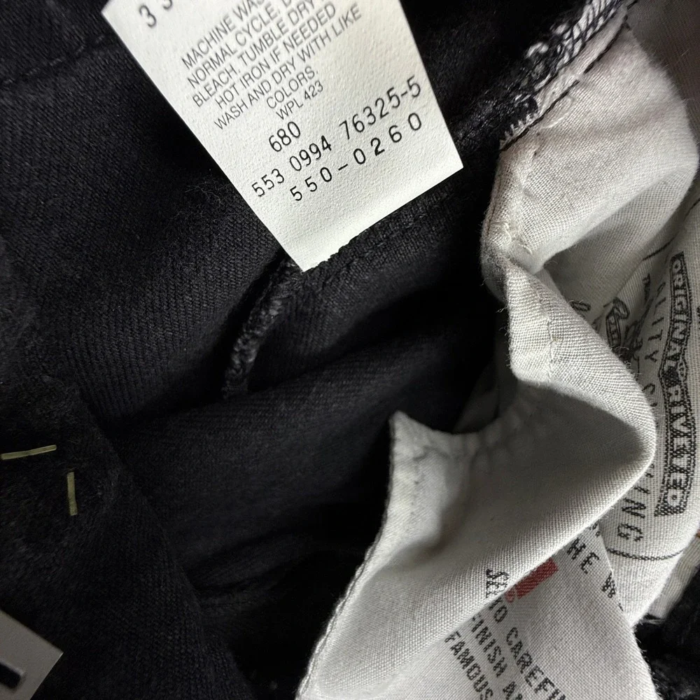 Levis 550 Relaxed Fit Tapered Leg Jeans Mens 31x36 Black Denim USA NOS